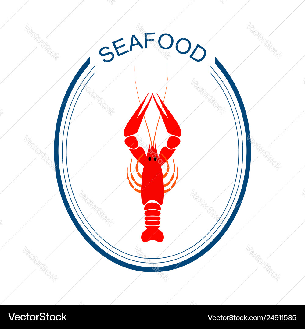 Crayfish logo red river lobster langoustine Crayfish logo red river lobster langoustine vector image
