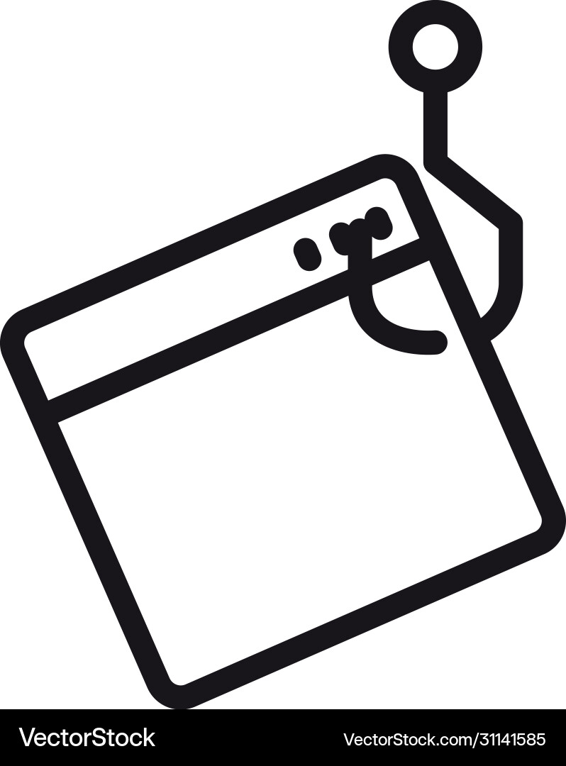 Cyber security concept hook with web page icon vector image