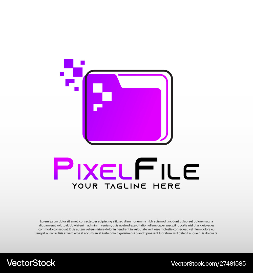 Digital document logo with pixel data concept Digital document logo with pixel data concept vector image