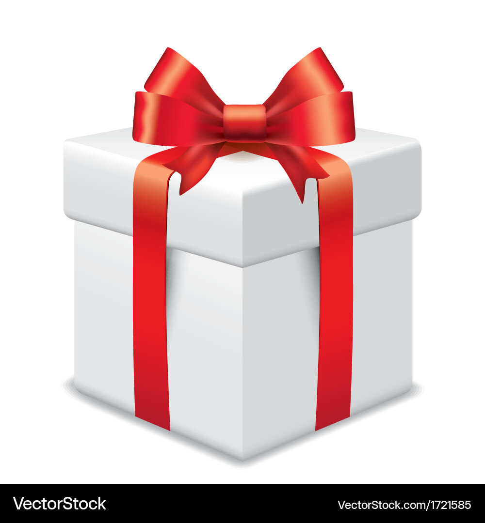 Elegant Gift Box with Red Ribbon vector image