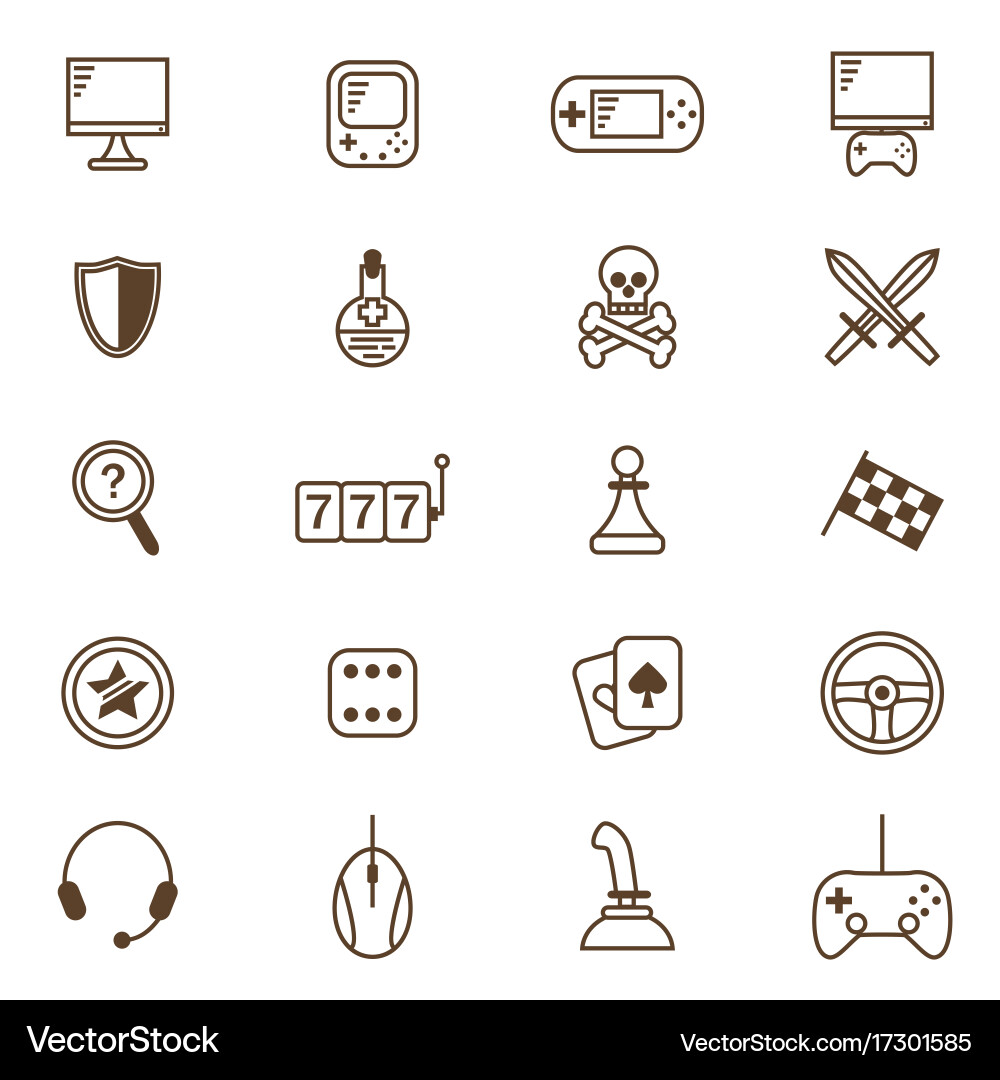 Gambling table and computer game thin line icon vector image