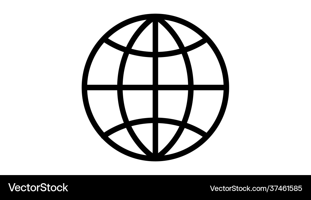 Internet website globe map single isolated icon Internet website globe map single isolated icon vector image
