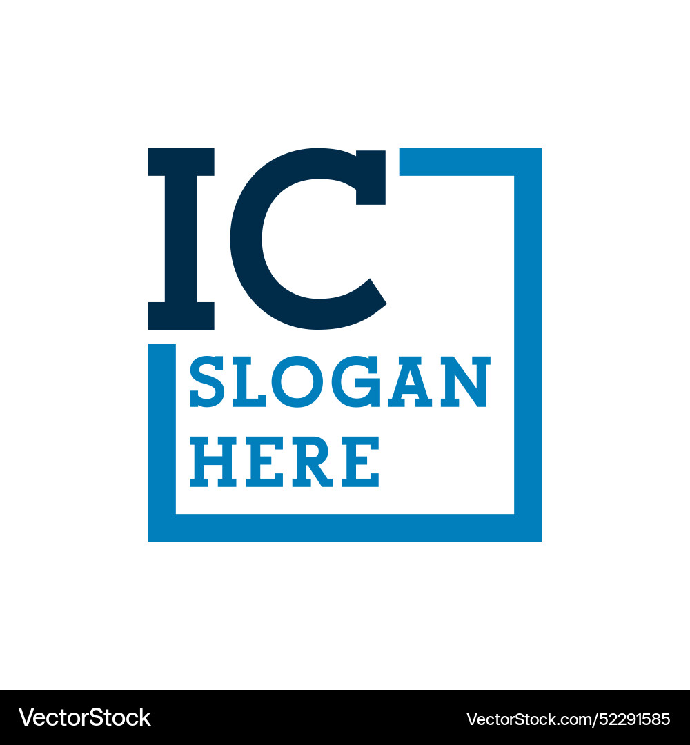 Minimal initials logo letters i and c ic initial Vector Image