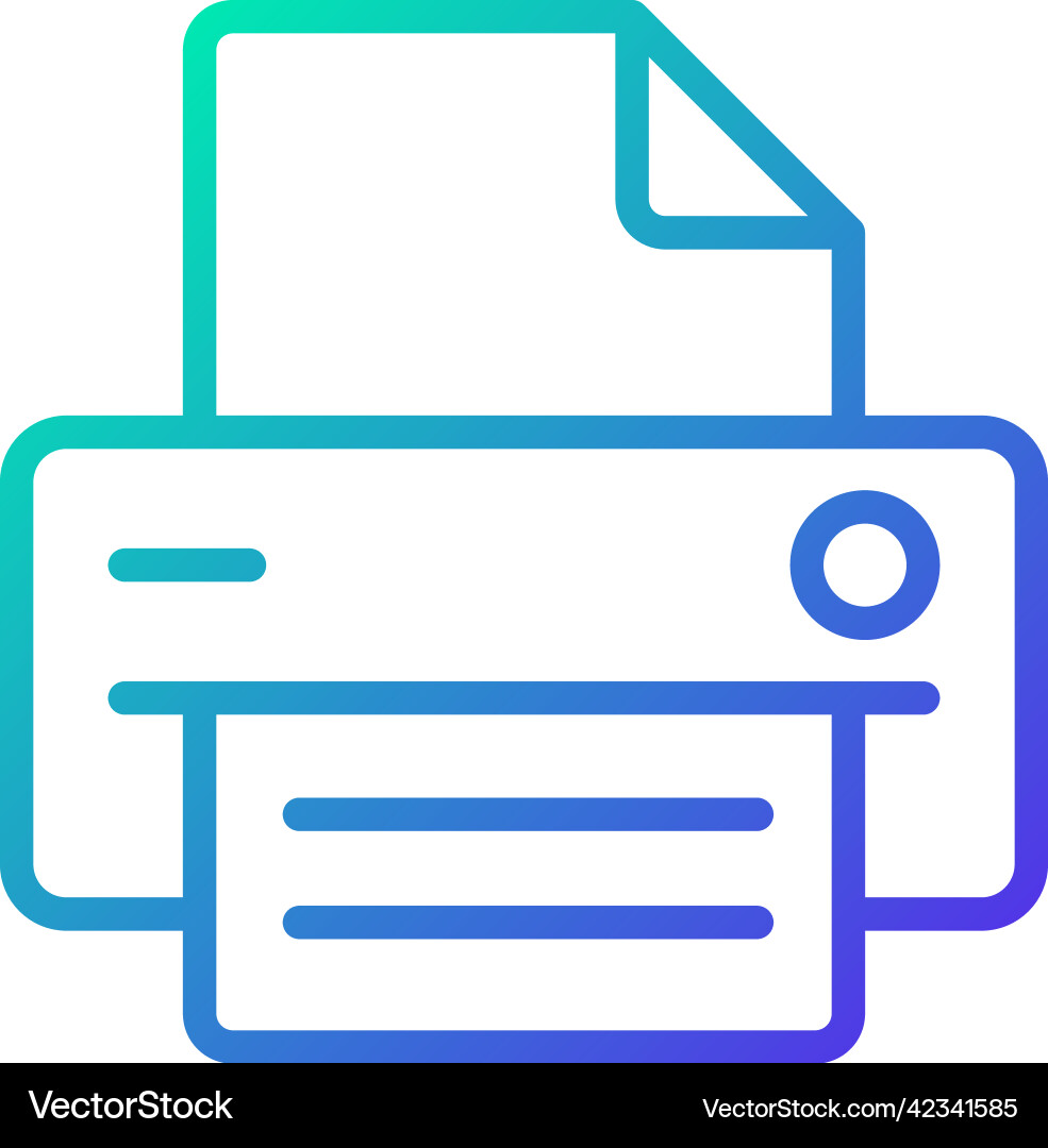 Printer gradient linear icon Printer gradient linear icon vector image