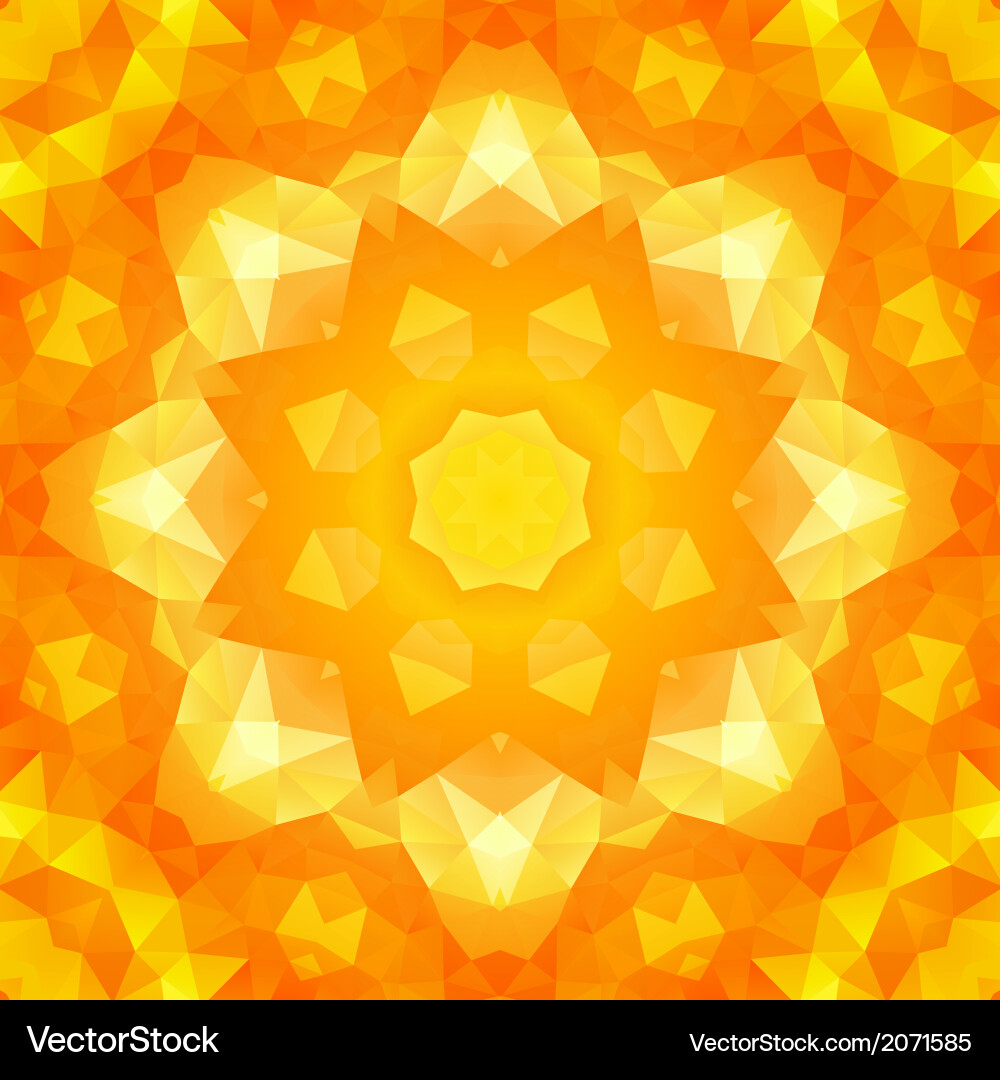 Round yellow triangles spring pattern vector image