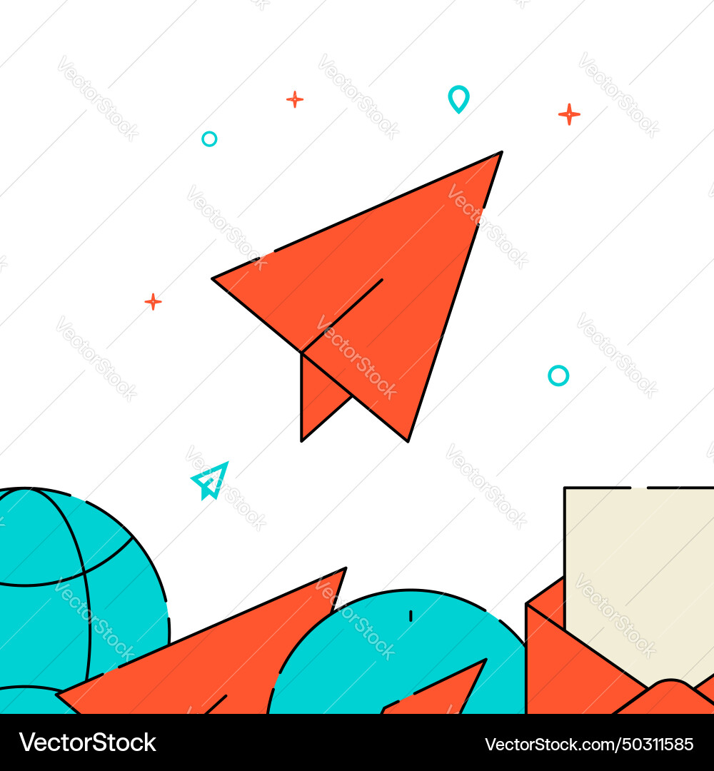 Send message paper plane filled line icon simple Send message paper plane filled line icon simple Vector Image