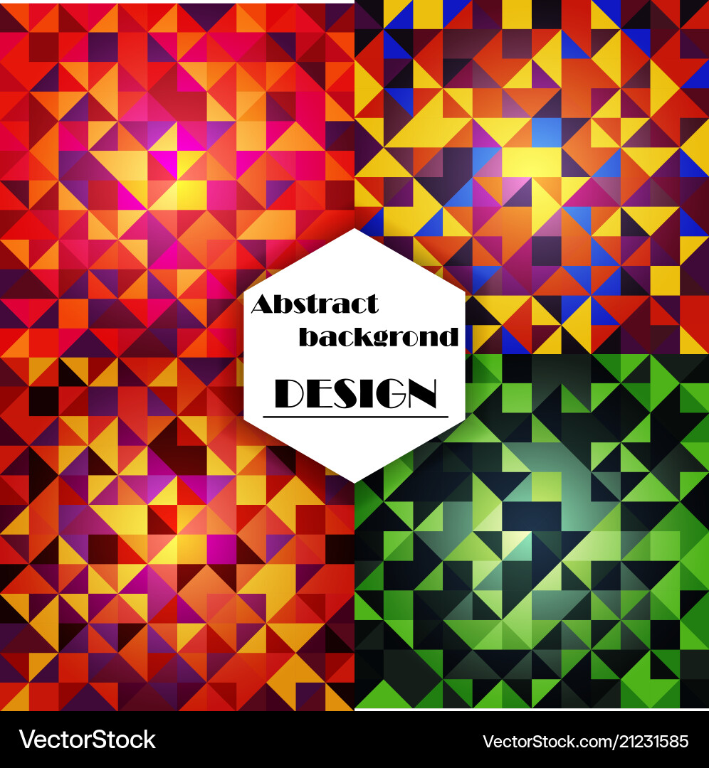 Set of abstract triangle pattern background Set of abstract triangle pattern background Vector Image