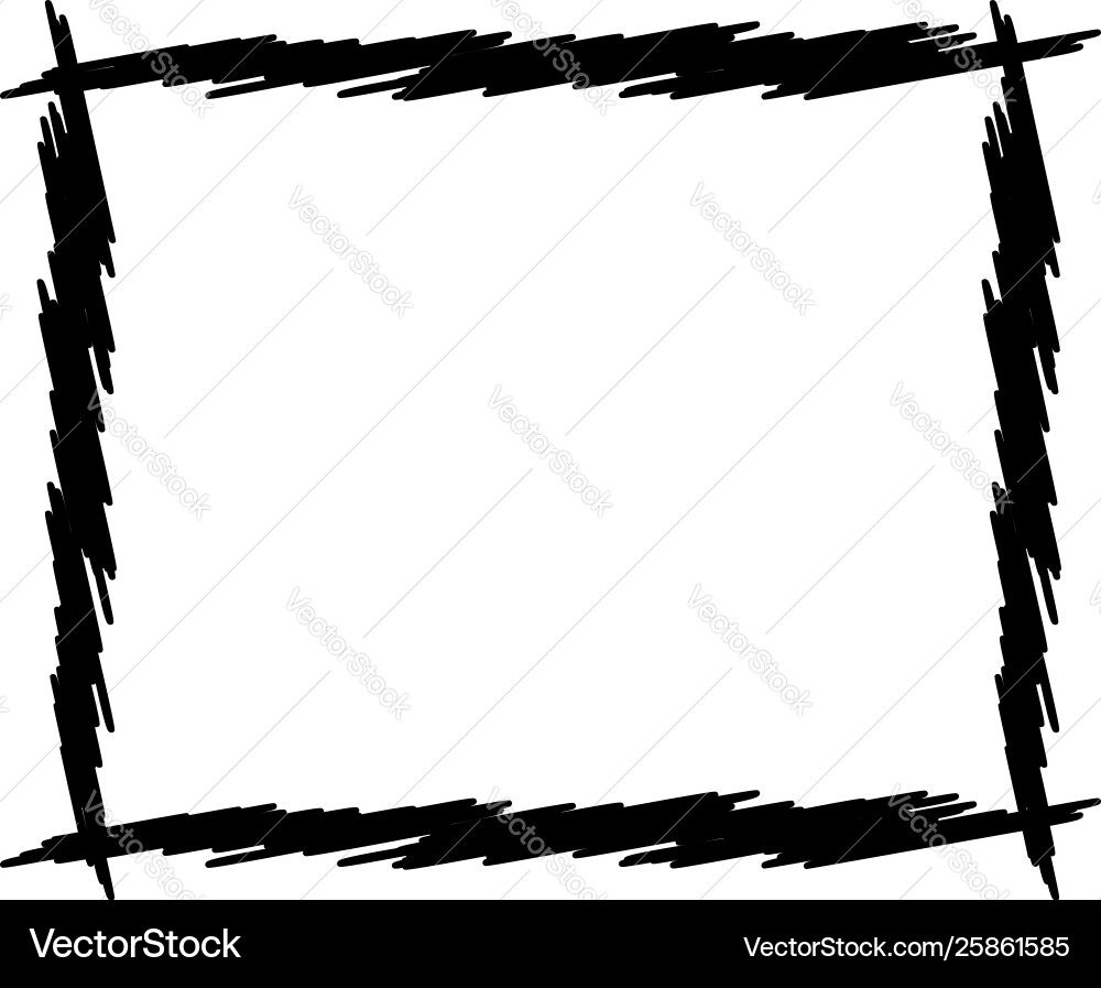 Sketch scribble rectangular photo picture frame Vector Image