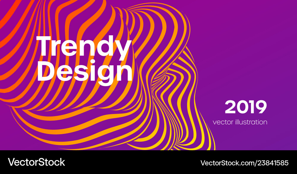 Trendy design moving color lines of abstract Trendy design moving color lines of abstract vector image