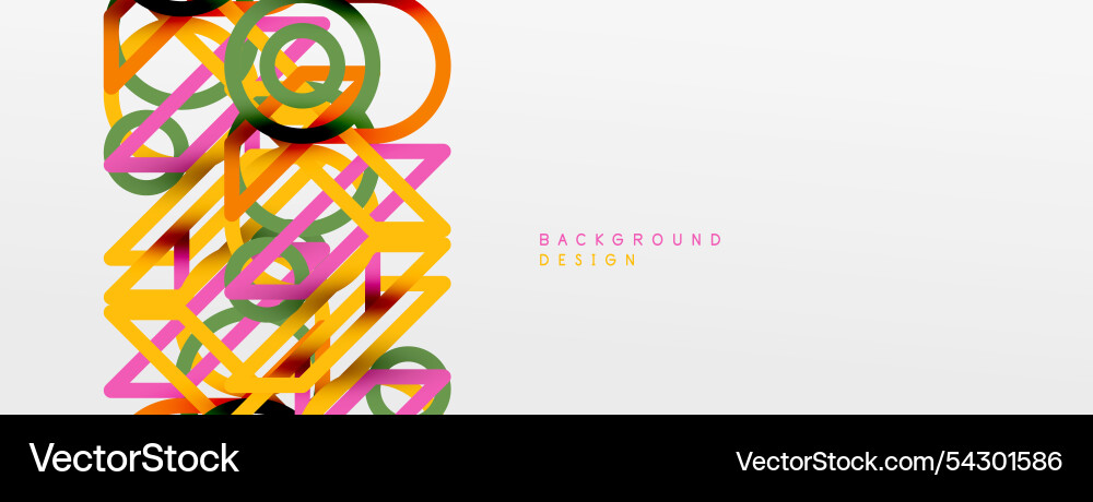 Abstract background - colorful circle lines vector image