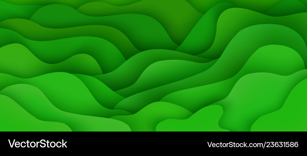 Abstract background with expressive green wave Vector Image