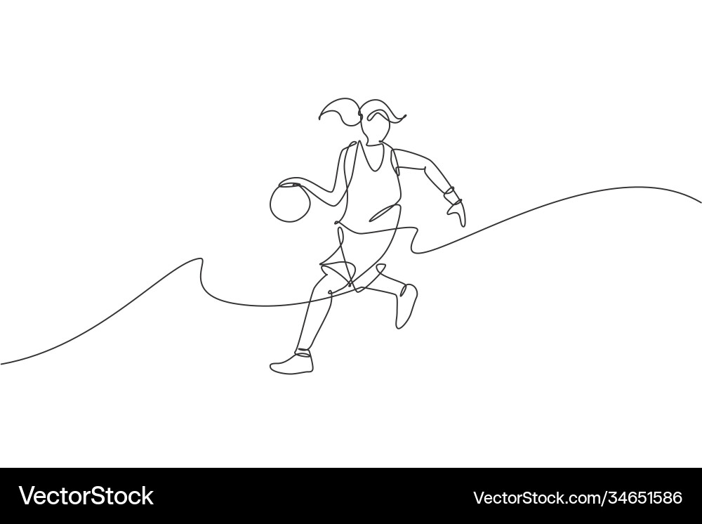 Agile Basketball Player - Single Line vector image