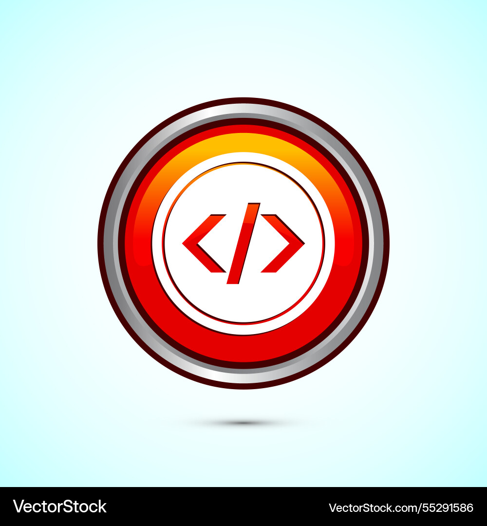 Coding icon design web development orange Coding icon design web development orange Vector Image
