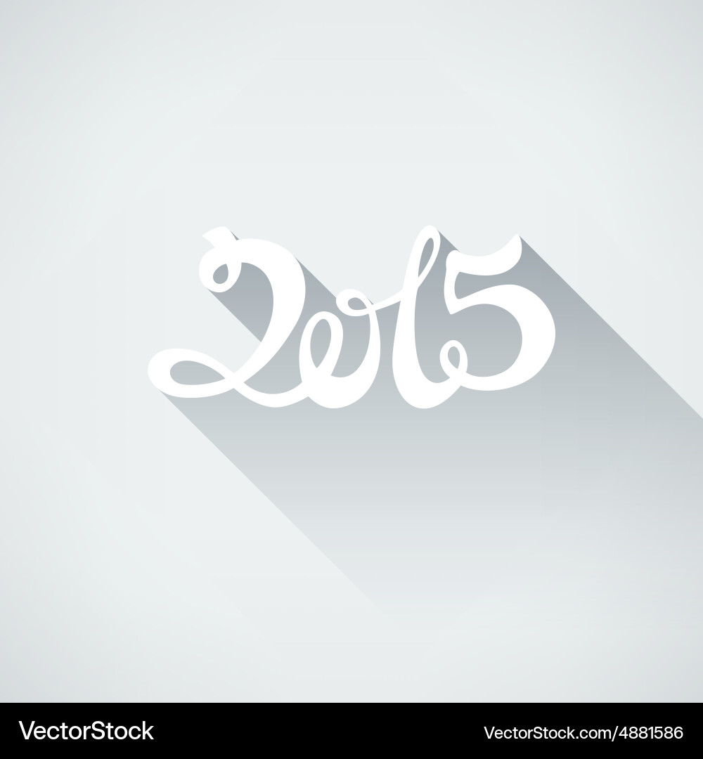 Flat style number 2015 with shadow Vector Image