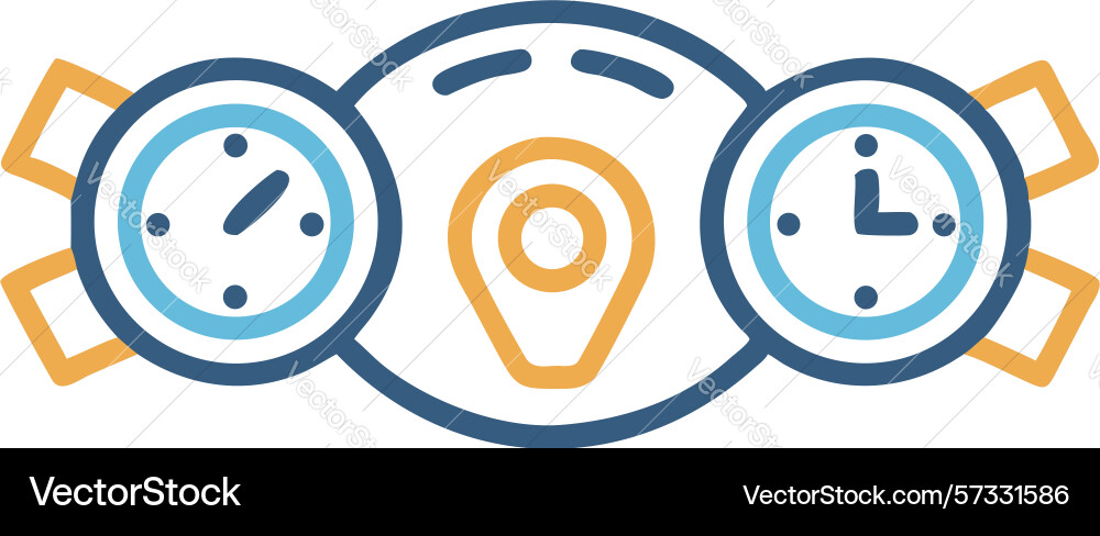 Global time zone data and location tracking icons vector image