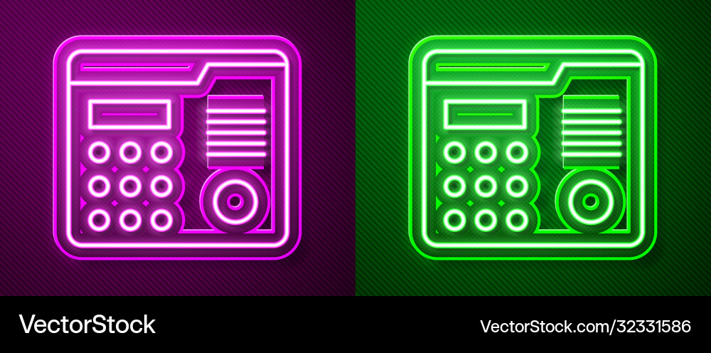 Glowing neon line house intercom system icon Vector Image