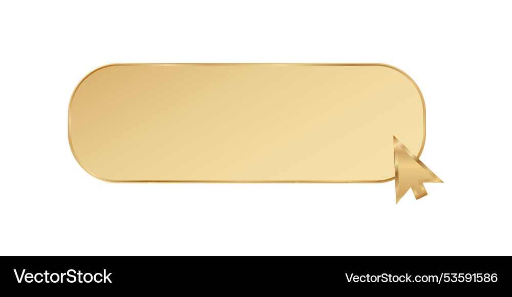 Golden click cursor button vector image