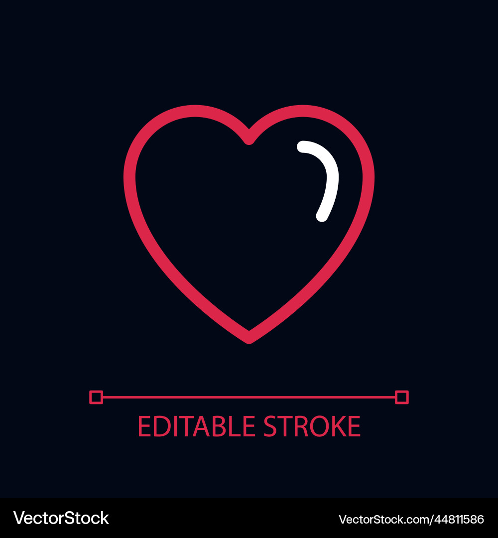 Heart pixel perfect color linear ui icon for dark Vector Image