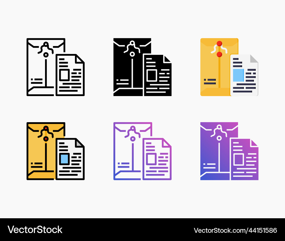 Open document icon set with different styles Open document icon set with different styles vector image