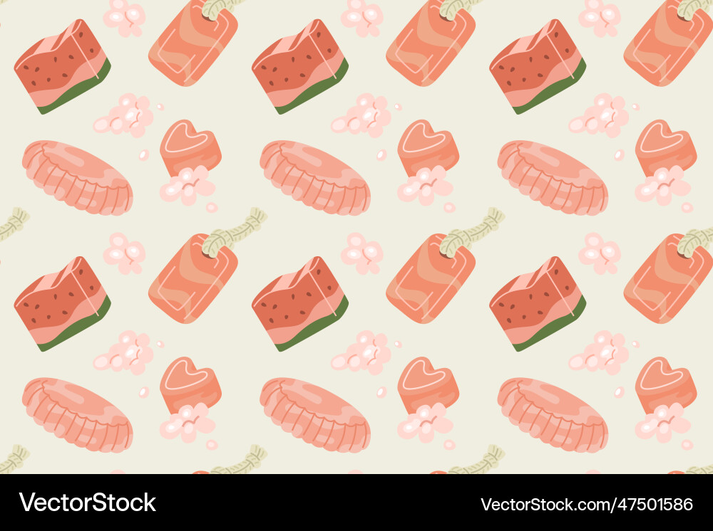 Pattern with soap of different shapes vector image