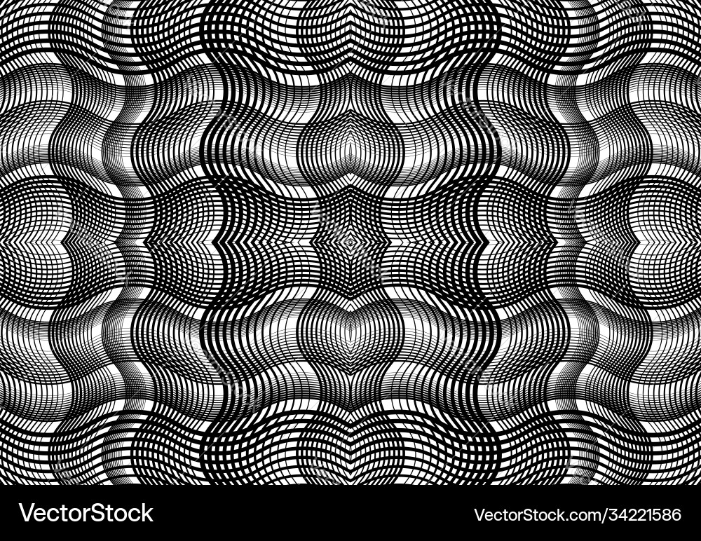 Repeatable and tileable grid mesh zig-zag Vector Image