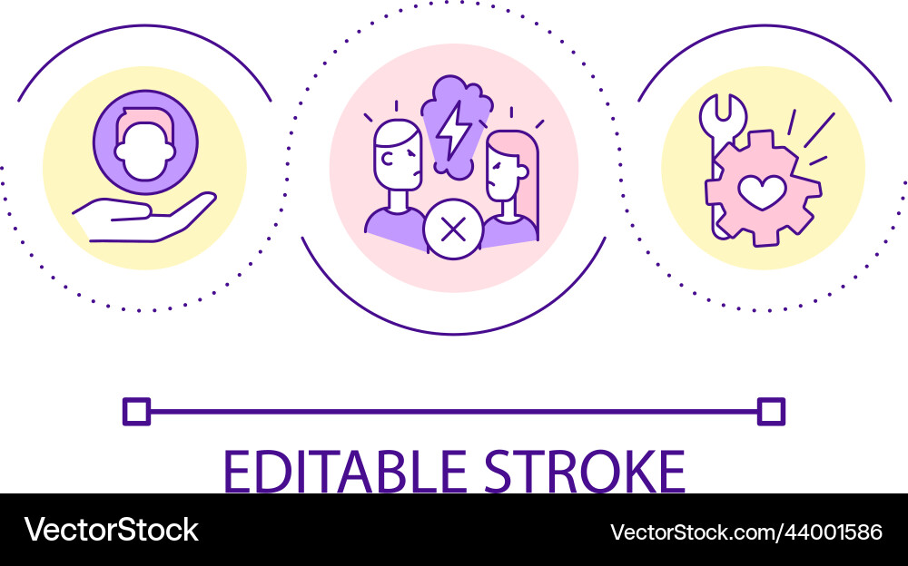 Resolving conflict in marriage loop concept icon Vector Image