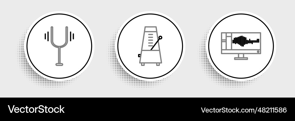 Set line sound or audio recorder on monitor vector image