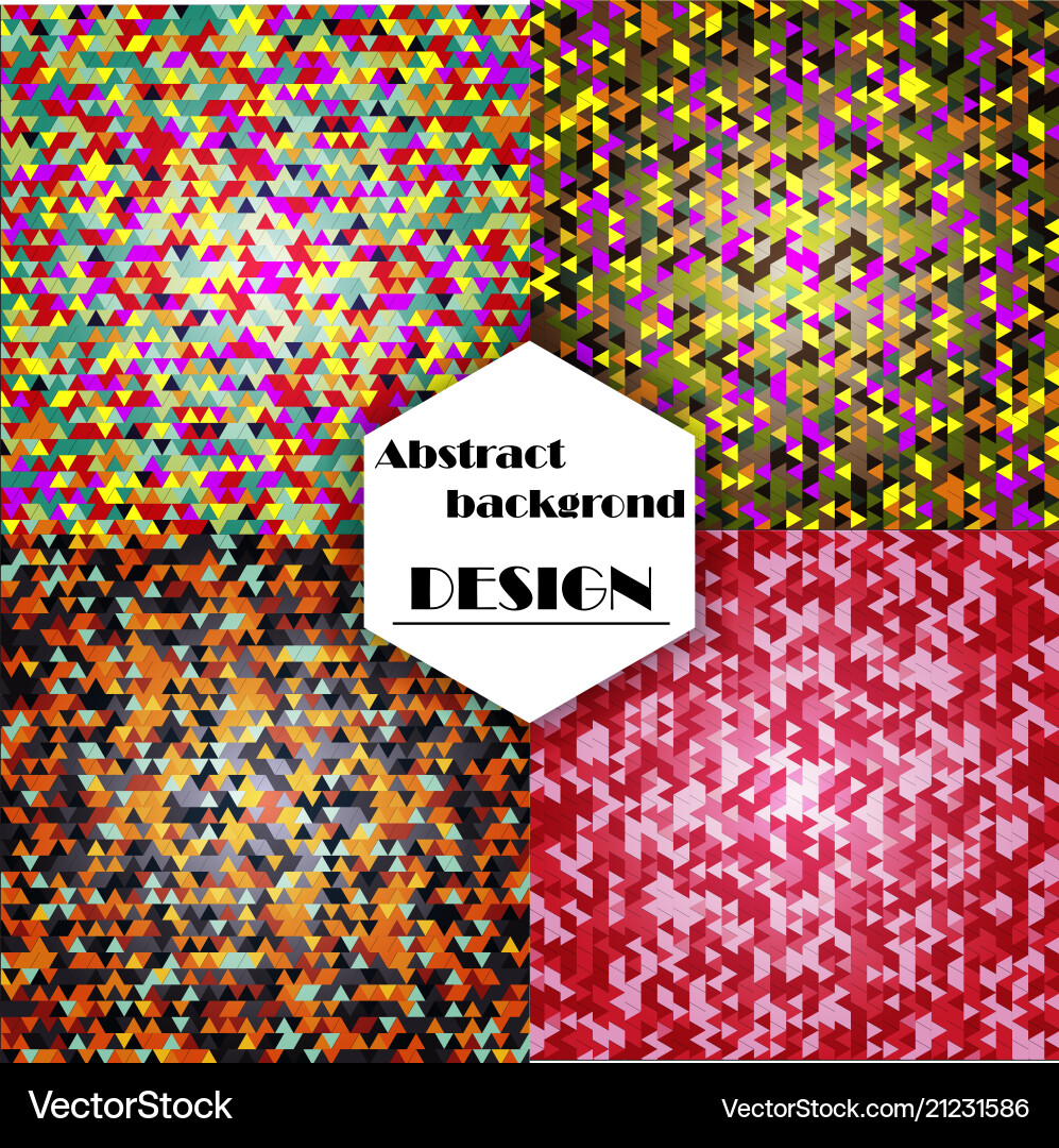 Set of abstract triangle pattern background vector image