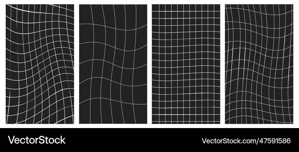 Set of vertical geometry wireframe grid Set of vertical geometry wireframe grid vector image