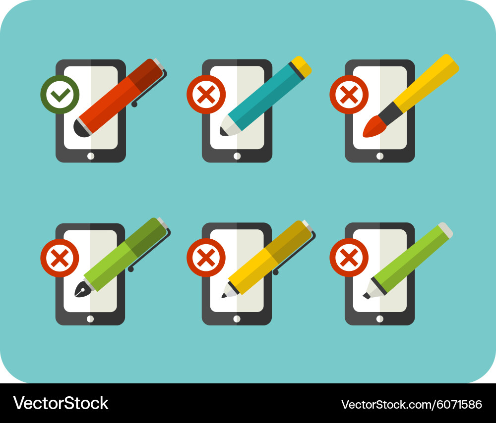 Sign of right and wrong using writing Vector Image