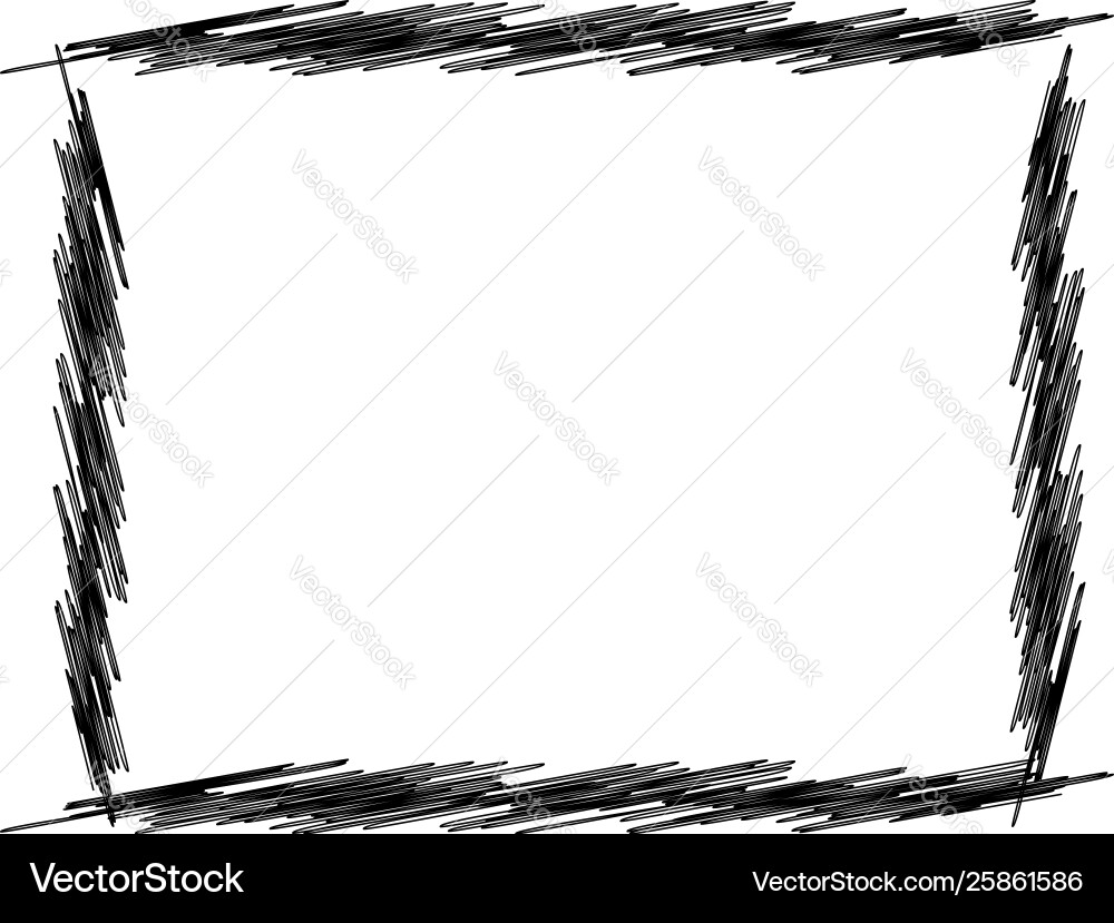 Sketch scribble rectangular photo picture frame Sketch scribble rectangular photo picture frame vector image