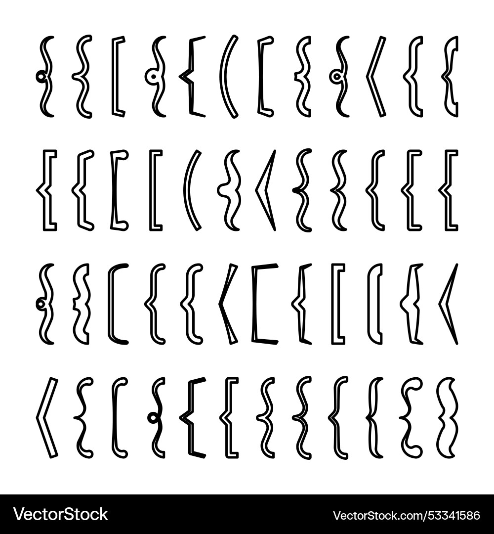 Text brackets collection black quotation box Text brackets collection black quotation box vector image