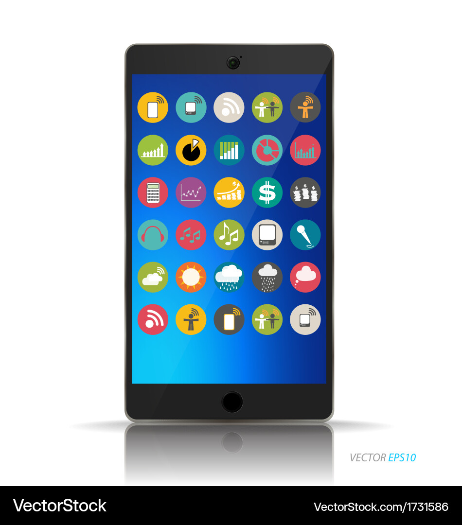 Touchscreen device with application web icons Vector Image