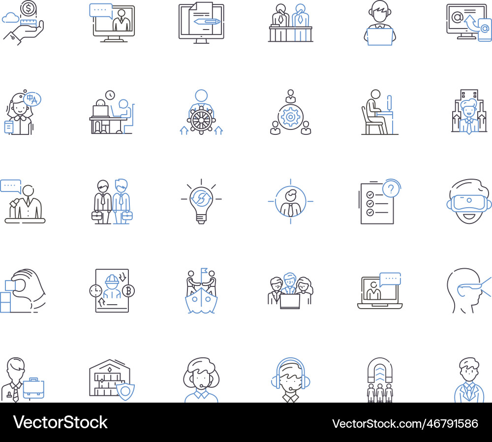 Vocation line icons collection calling purpose Vector Image