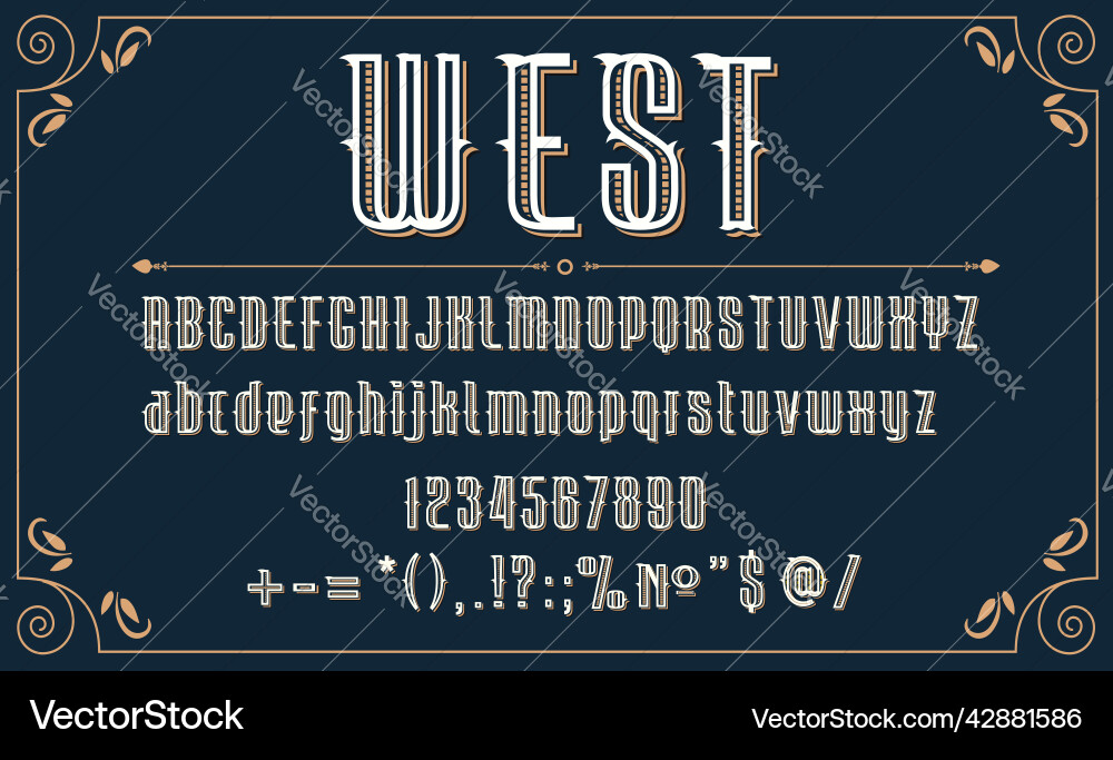 Wild West Typographie - Retro Font Vektorbild
