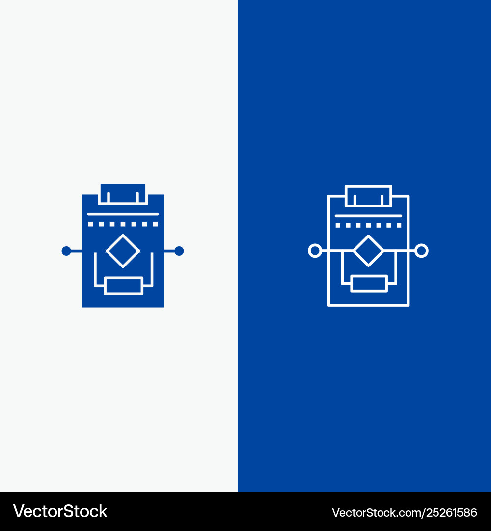 Workflow network process settings line and glyph Workflow network process settings line and glyph Vector Image