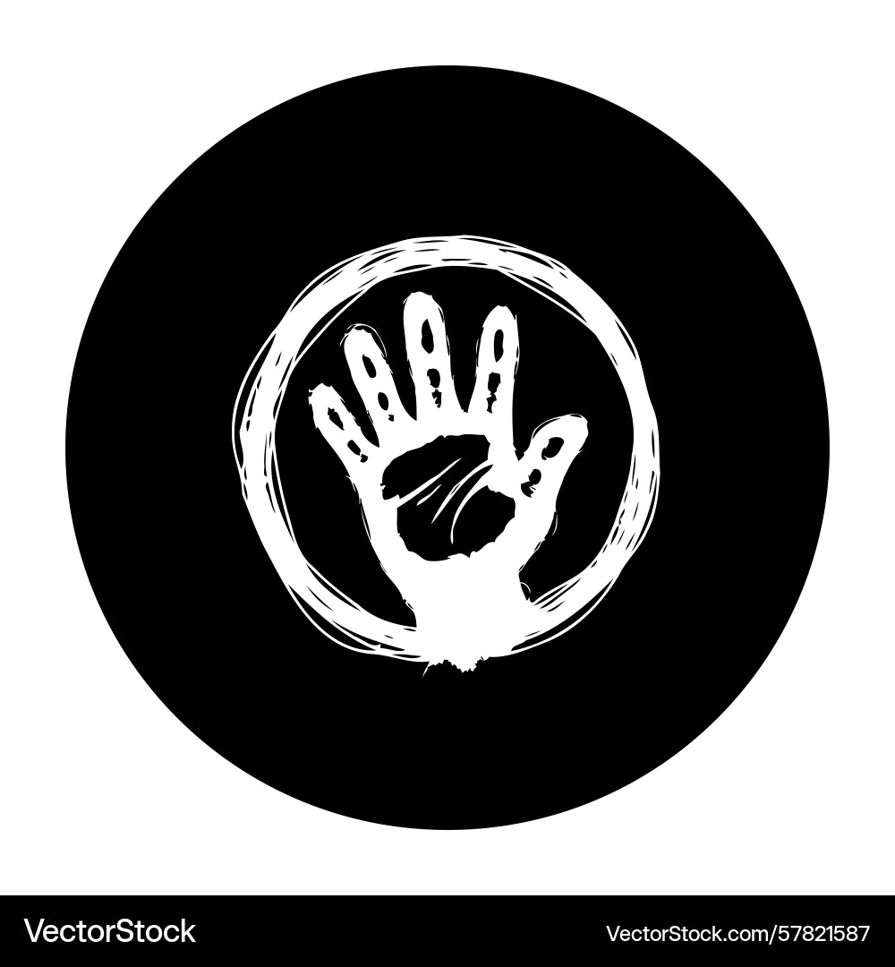 Abstract handprint logo design showcasing unity Vector Image