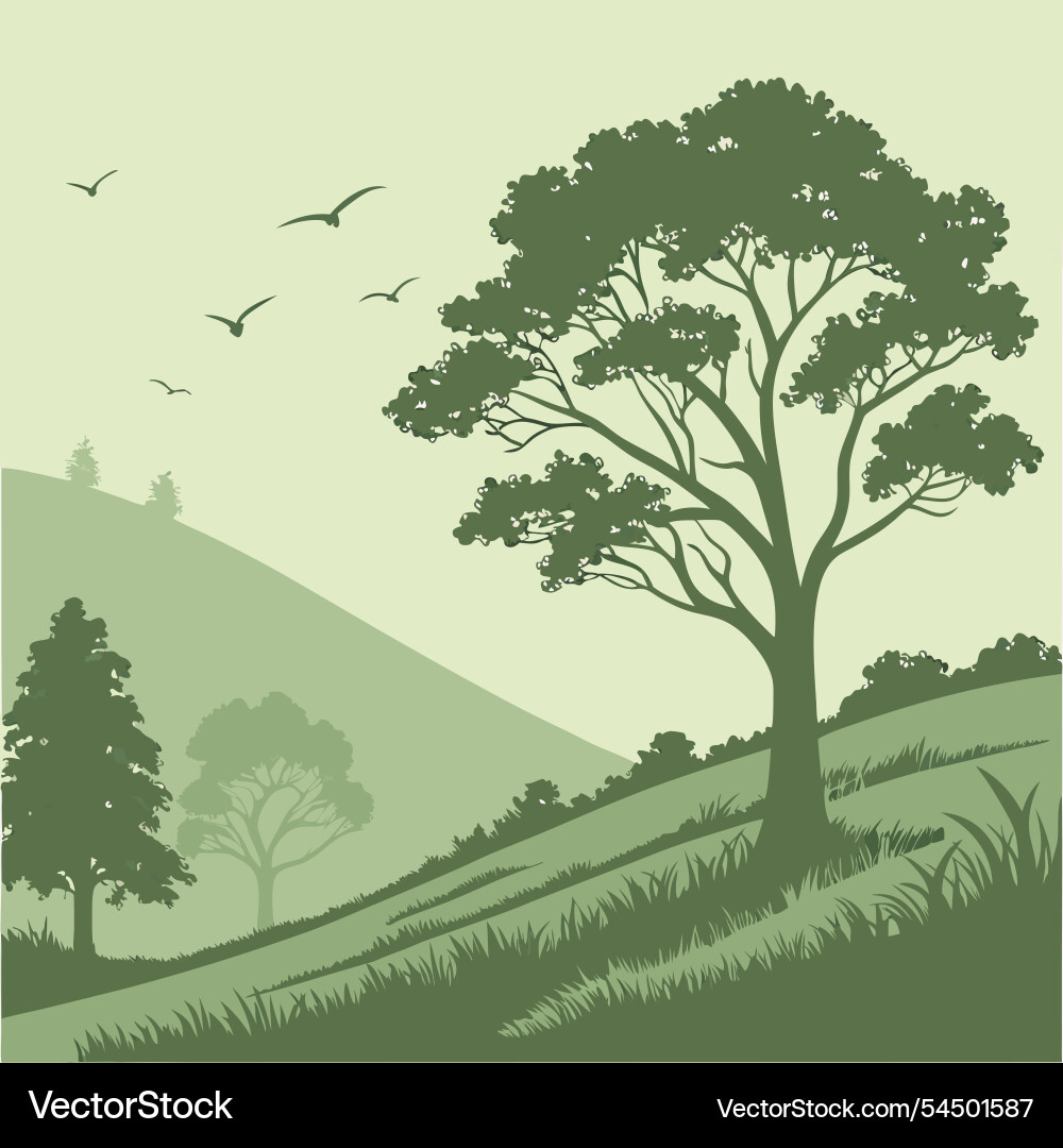 Abstract nature background with trees Vector Image