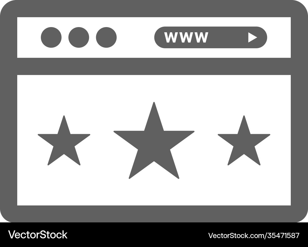 Browser quality web page rating icon gray vector image