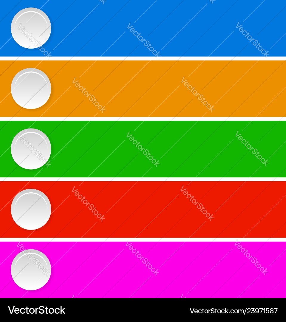 Button element in various colors template vector image
