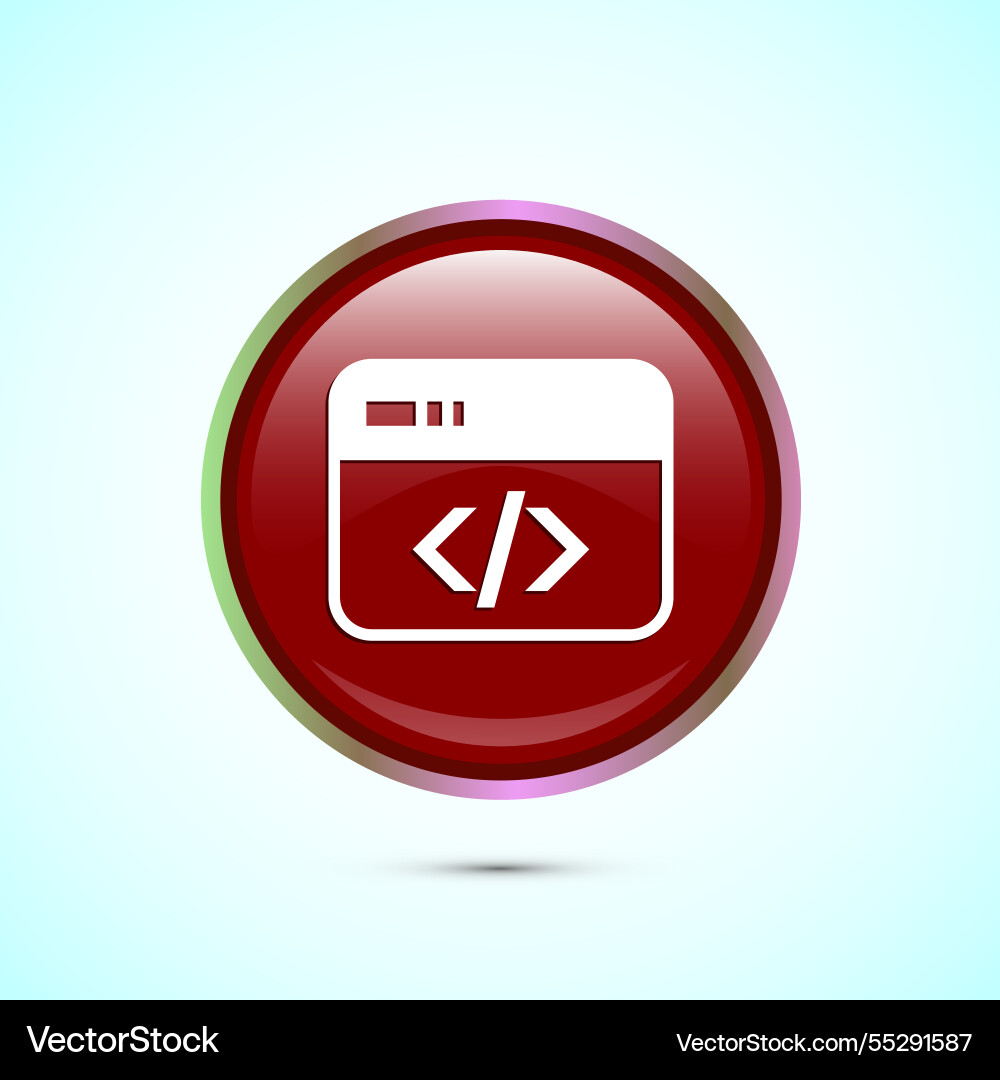 Codierung Icon Design Web-Entwicklung rot Vektorbild