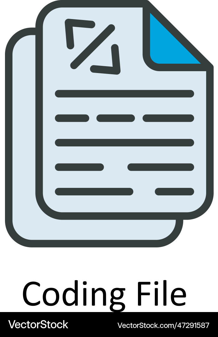 Coding file fill outline icon design illust vector image