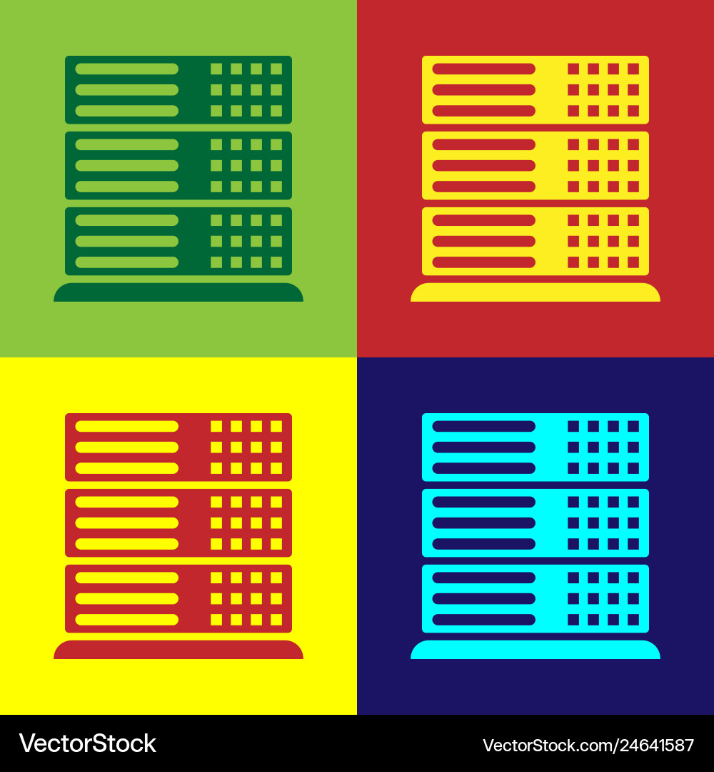 Color server data web hosting icon isolated Color server data web hosting icon isolated Vector Image