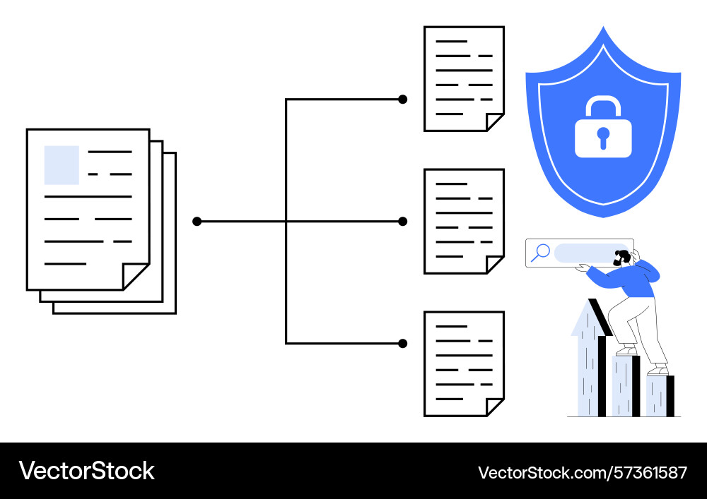 Document management process with secure data Document management process with secure data vector image