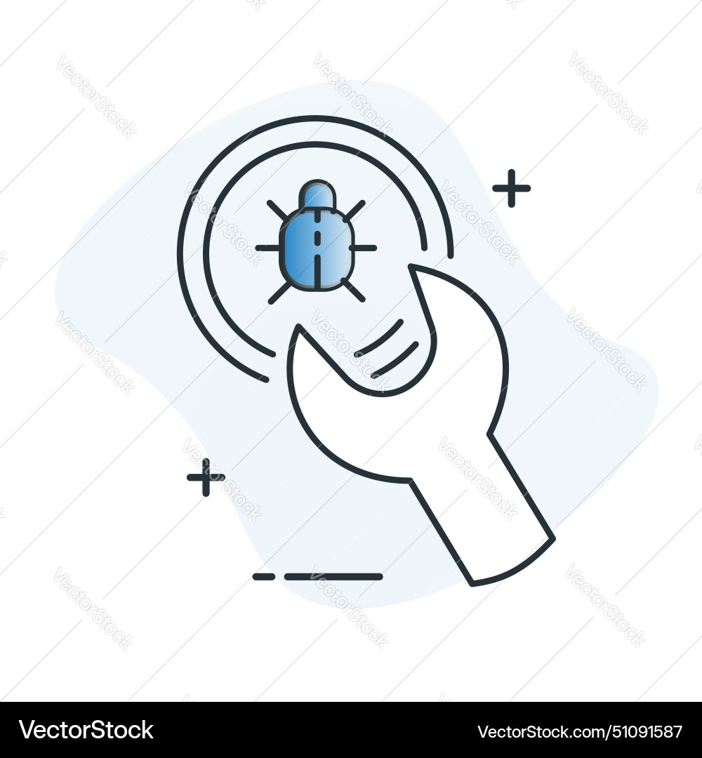 Fehlerbehebung Software Debugging Icon Design vektorbild
