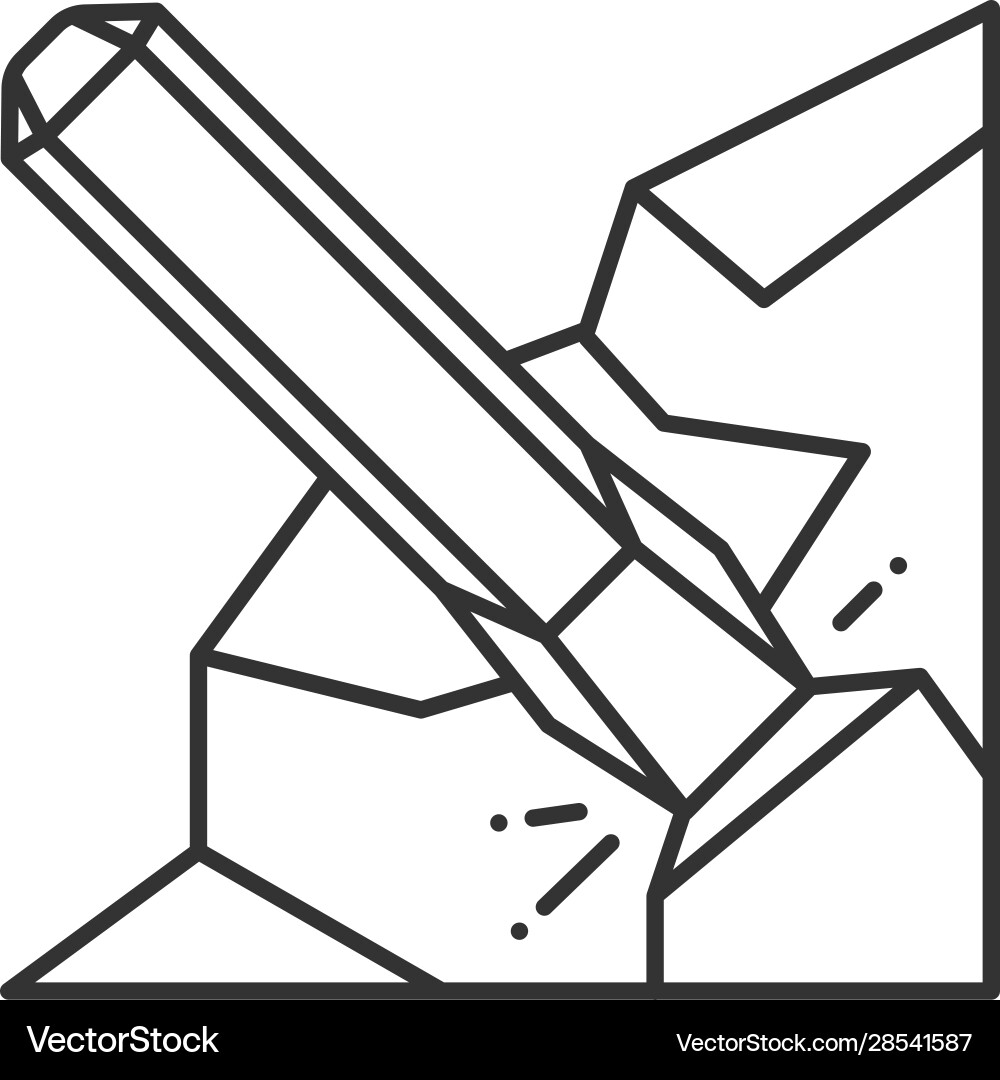 Iron chisel linear icon thin line Iron chisel linear icon thin line vector image