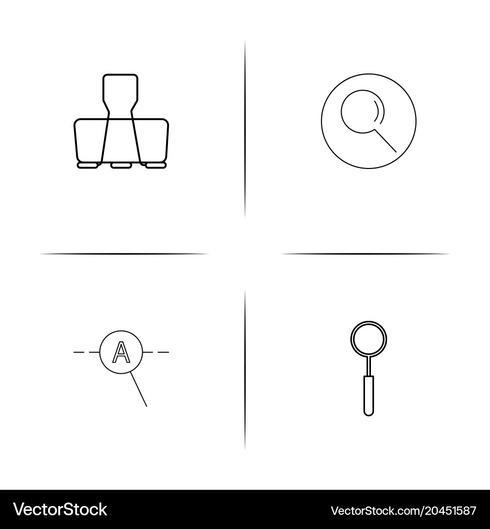 Office simple linear icon setsimple outline icons vector image