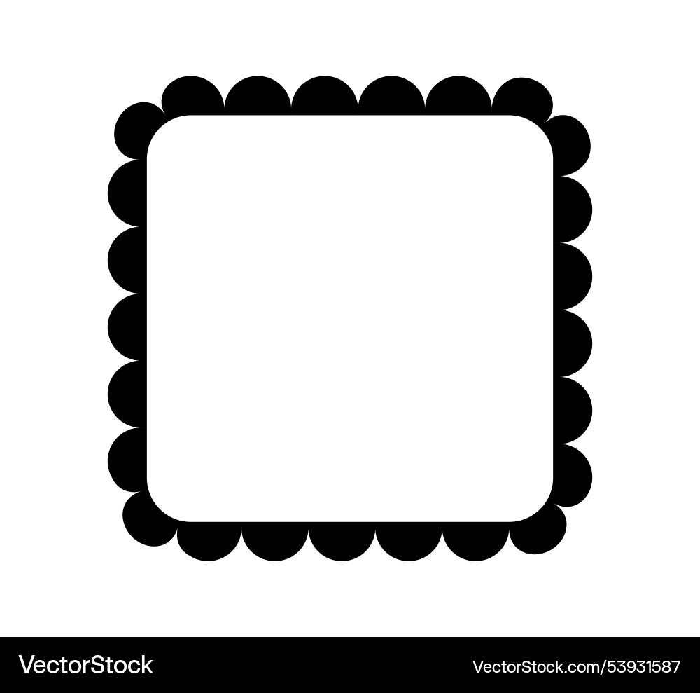 Scalloped edge square frame simple rectangle Scalloped edge square frame simple rectangle vector image