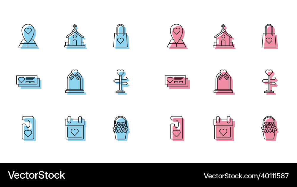 Set line please do not disturb with heart Set line please do not disturb with heart vector image