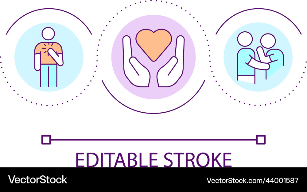 Showing love and affection loop concept icon Showing love and affection loop concept icon Vector Image